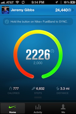 nike fuelband iOS screen shot